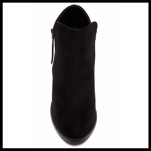 BLACK ANKLE BOOTIES VEGAN SUEDE MOTO BOOTS A3C - Picture 5 of 8